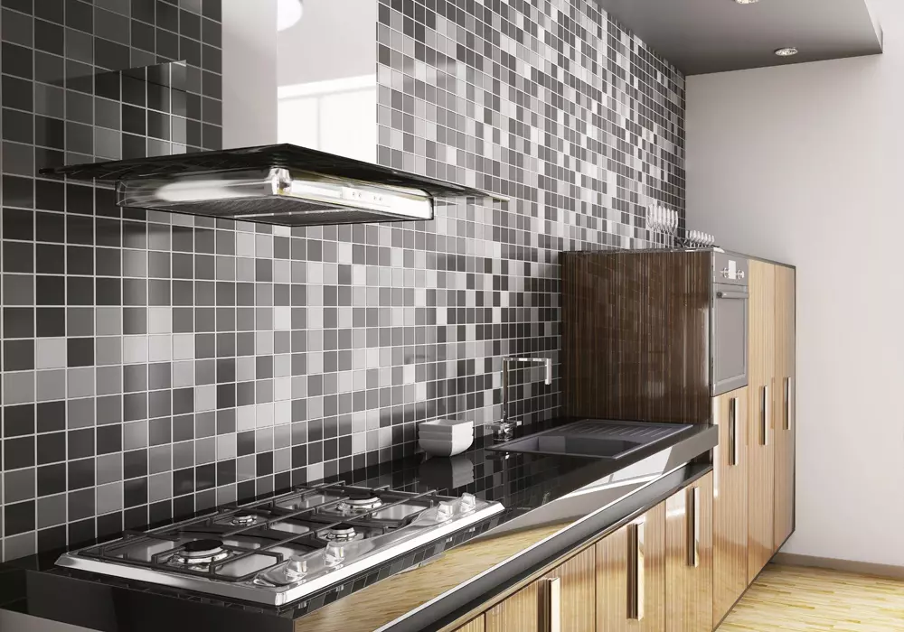 Colorful mosaic tiles upgrade for kitchen backsplash