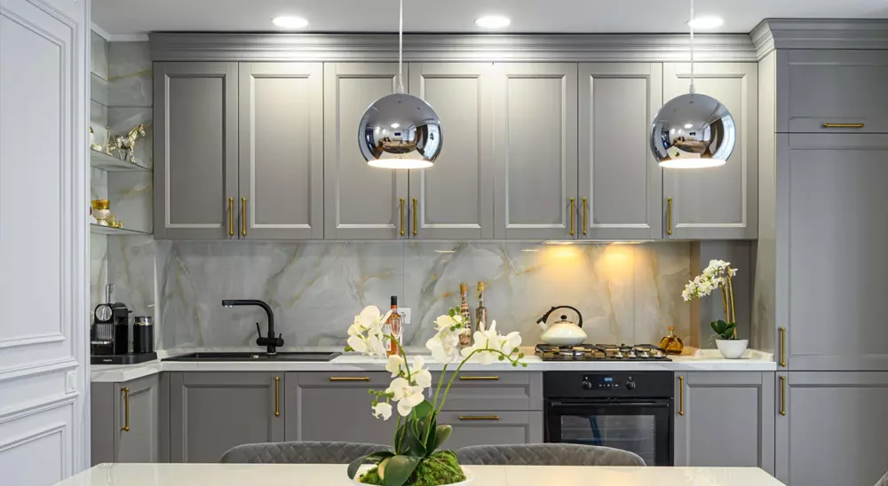 Well lit and stylish kitchen with proper lighting